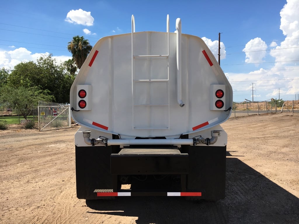 Back of White Heavy Spec Water Truck